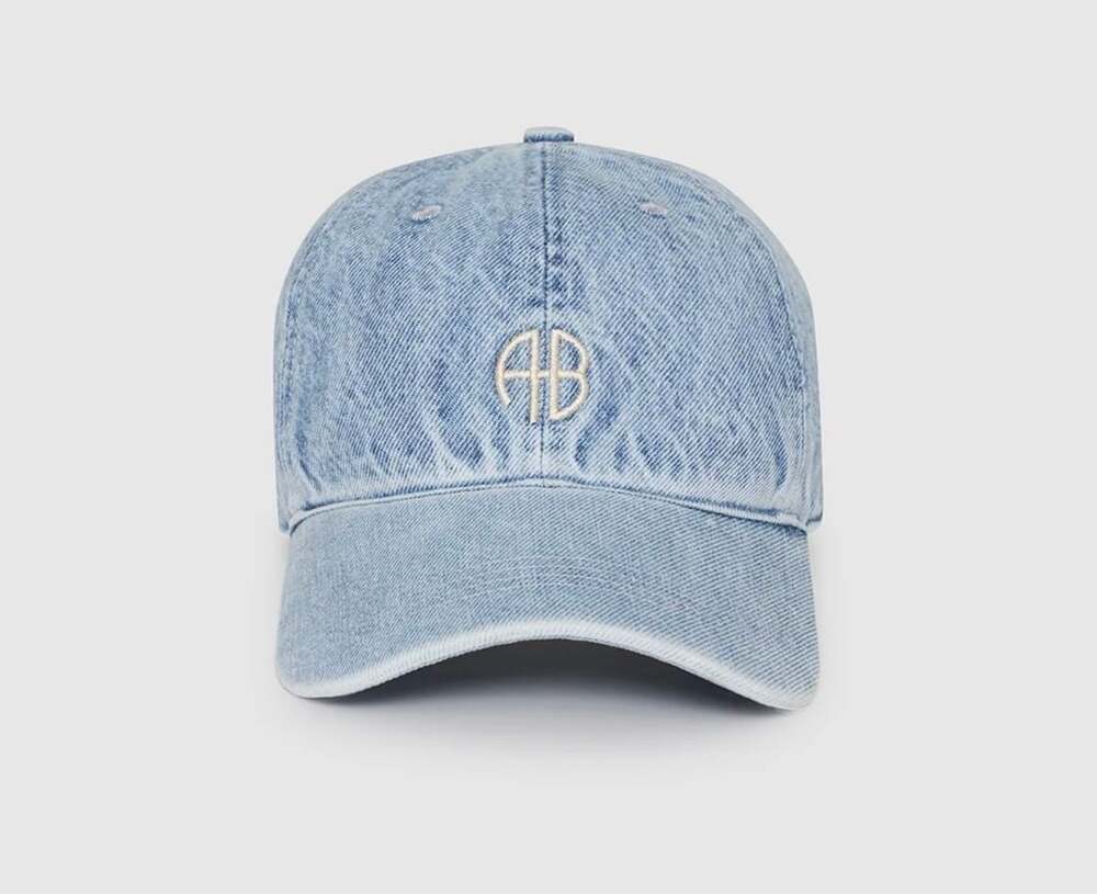 ANINE BING Jeremy Baseball Cap in Blue Denim